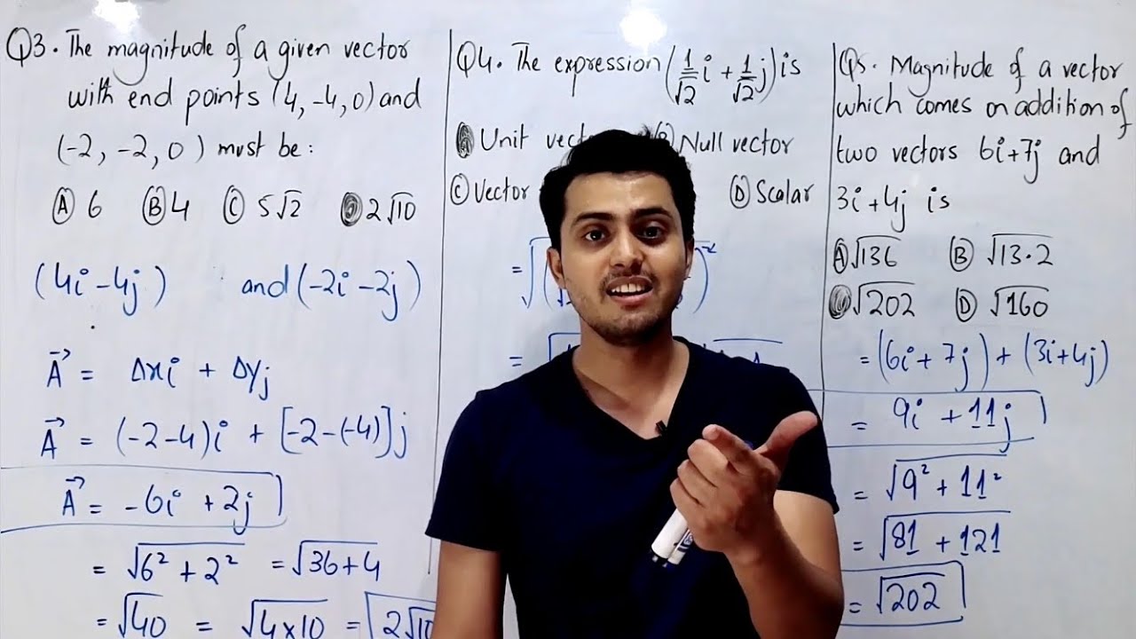 Vectors mcqs explanation || Physics