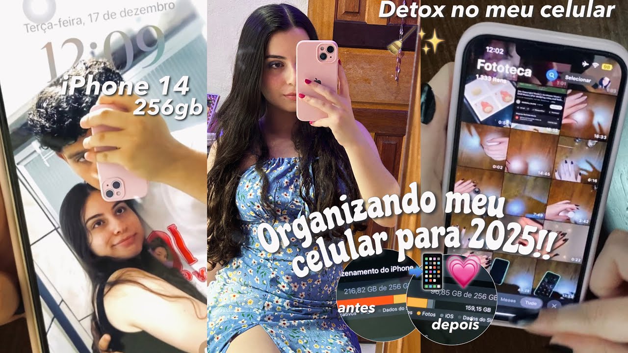ORGANIZANDO O MEU CELULAR PARA 2025!!📲💗 |iPhone 14 de 256gb