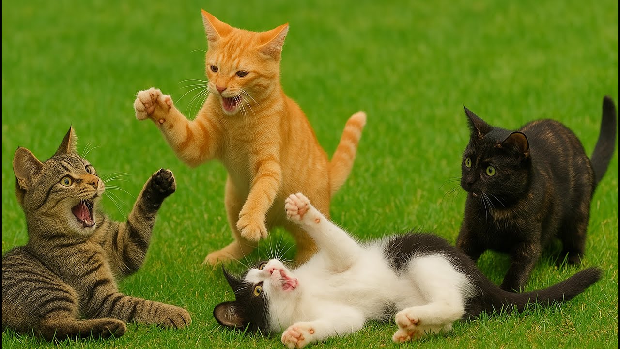 😻🐾 Cute Kitten Meowing for Mom – Adorable Playtime with Bunnies, Ducklings & Chicks!