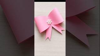 DIY Paper Bow 🎀 easy step by step tutorial for paper bow #paperbow #papercraft #diy #shorts