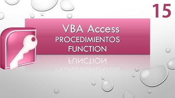 Curso VBA Access. Procedimientos function. Vídeo 15
