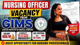 Information Complete detailed GIMS nursing officer notification/ all India candidates are eligible 📢🚨📢#gims News