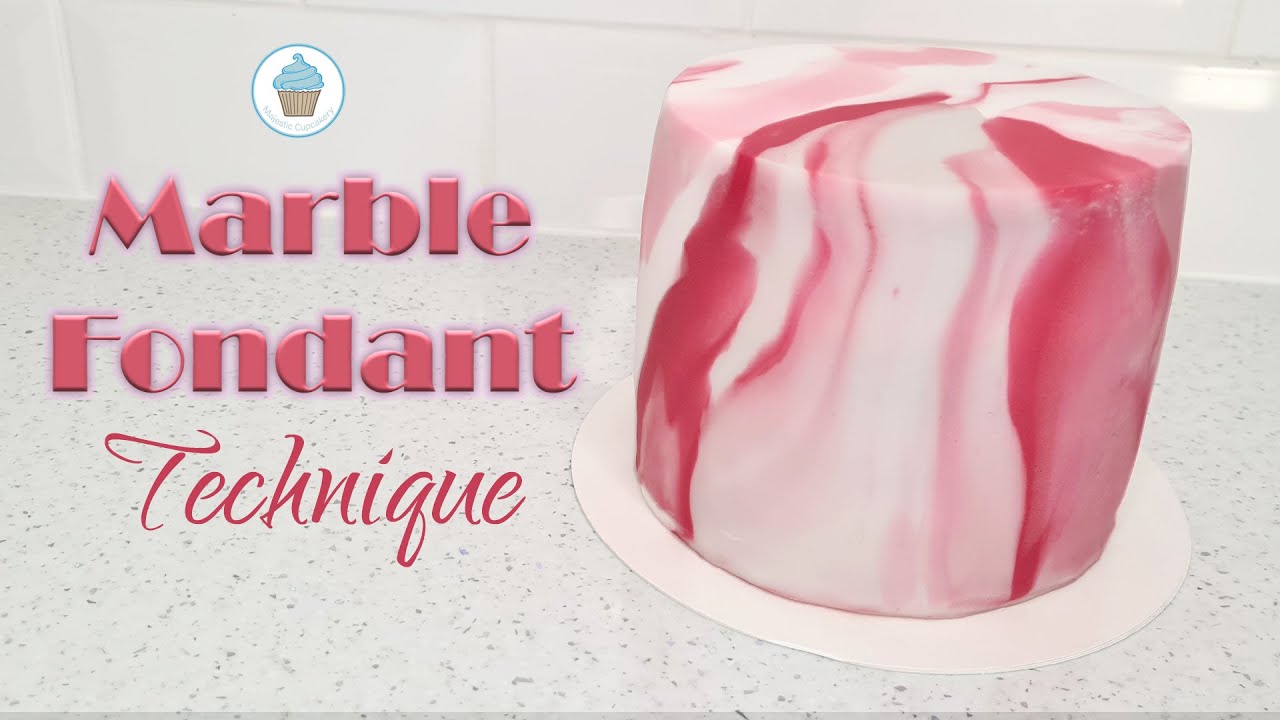 Marble fondant cake techique! - with a biscoff and vanilla cake centre