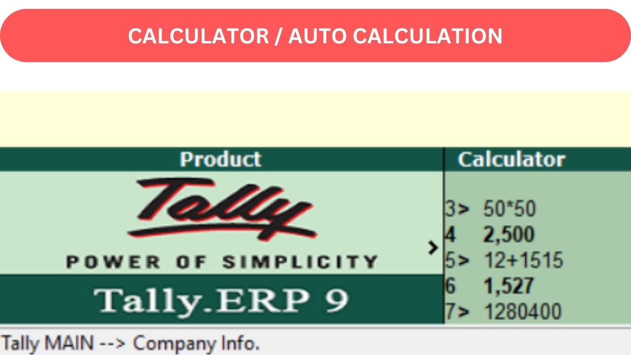 HOW TO USE CALCULATOR IN TALLY tally calculation calculator YouTube HOW TO USE CALCULATOR IN TALLY tally calculation calculator YouTube