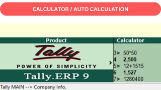 HOW TO USE CALCULATOR IN TALLY tally  calculation calculator