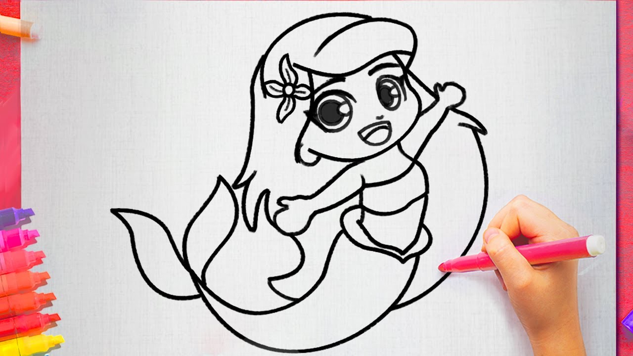Como Desenhar a Ariel a Pequena Sereia Passo a Passo - YouTube