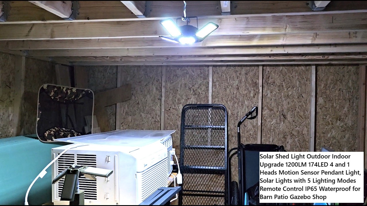 Уличный/внутренний светильник на солнечных батареях для сарая, модернизированный, 1200 лм, 174 св...