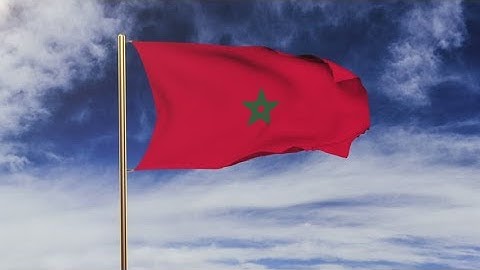 4K Morocco flag waving in the wind. Green screen, alpha matte. Loopable animation Stock video