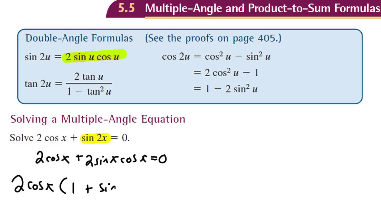 Solving a Multiple Angle Equation Ex 1 - YouTube