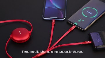 Baseus Little Octopus 3 in 1 adjustable cable M+L+T 1 2m 3 5A