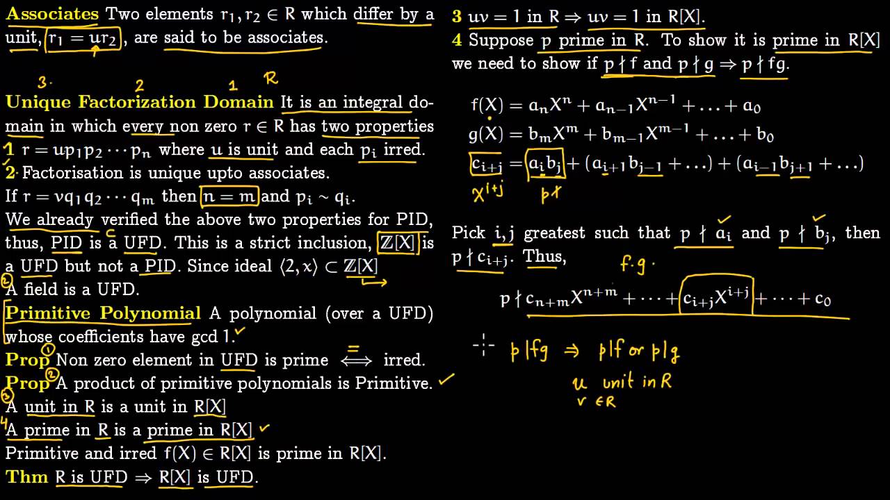 Unique Factorization Domain Youtube