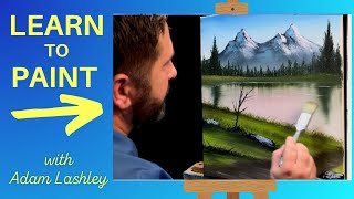 Paint This Yourself | Mountain at Lakes Path | Wet on Wet Oil Painting Tutorial