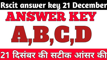 rscit answer key today Rscit answer key 21 December 2025