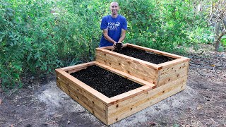 How to Build a Raised Bed, DIY TERRACE GARDEN for Patio or Backyard