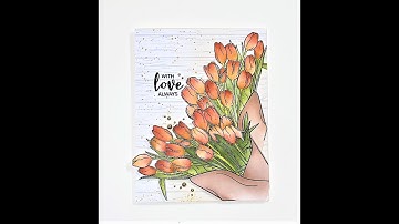 Mirror Stamping Technique | Altenew Timeless Tulips Stamp & Simple Coloring Stencil