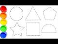 2D Shapes Tracing &amp; Coloring | Drawing Shapes | Rhymes Collection | Writing Along Dotted Lines