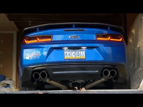 CAMARO ZL1 MUFFLER DELETE COLD START + REVS - YouTube