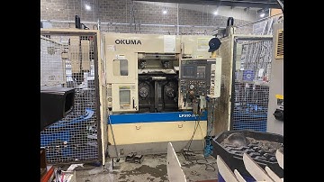 Okuma LFS10-2SP 4 Axis Twin Spindle CNC Lathe with loader-unloader and gantry system