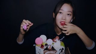 [Korean ASMR(ENG SUB)] Ice-cream Cake Eating Sound