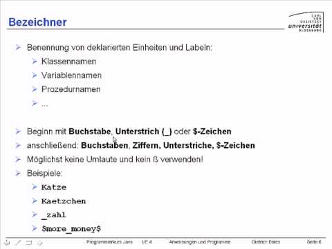 UE4-AnweisungenProgramme [-6- Bezeichner]