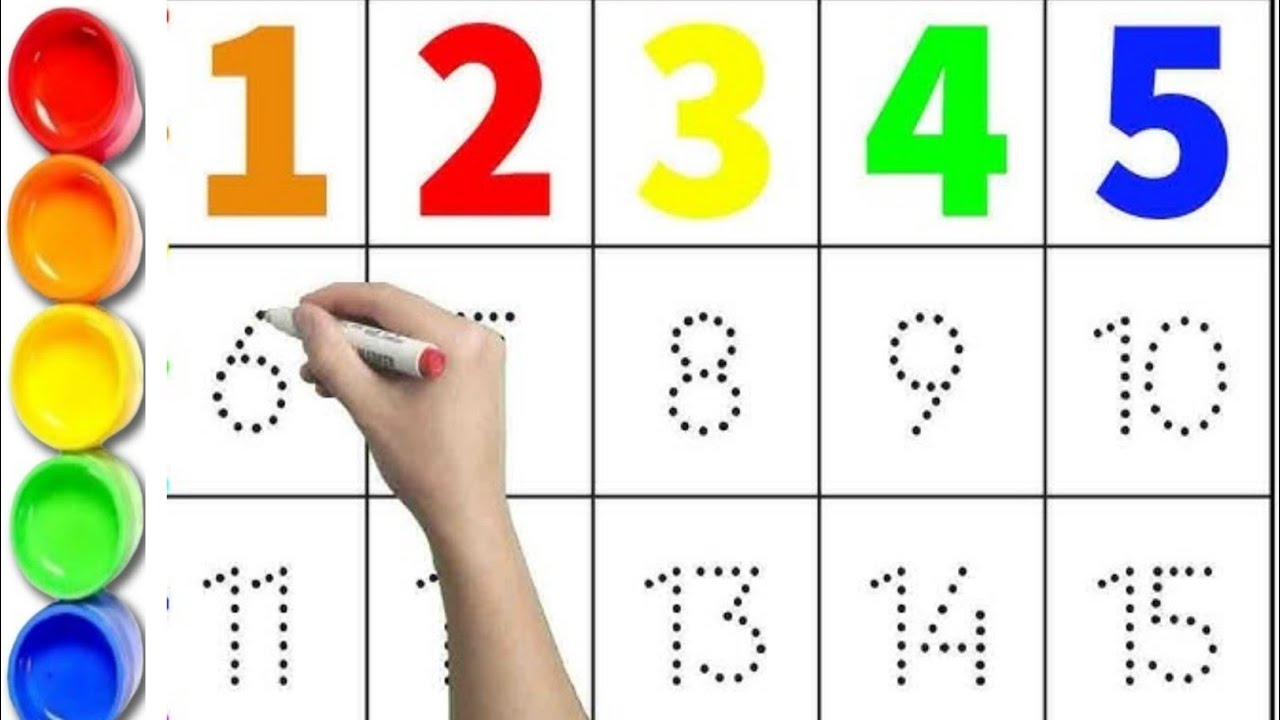 Numbers kaise Likhe 1-15 l Learn counting l one two three l Ginti 1 to 15  Stepwise Tracing  Numbers