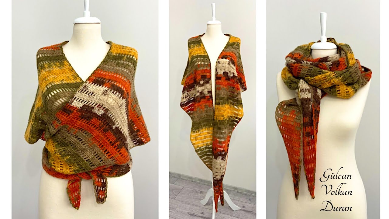 BOLERO-ŞAL-ATKI-BOYUNLUK HEPSİ BİR ARADA✔️ TIĞ İŞİ AJURLU KOLAY ÖRGÜ YAPIMI - EASYCROCHET💯