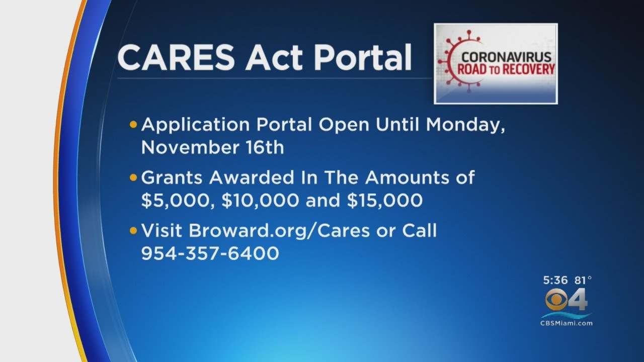 Broward Opens CARES Act Portal YouTube