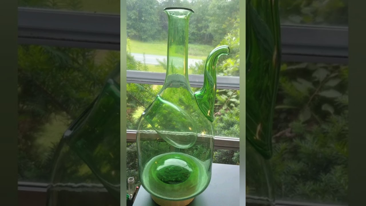 VINTAGE ITALIAN GLASS WINE CHILLER PITCHER FOR SALE !!