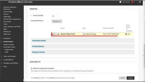 Attaching Rubrics to Assessments