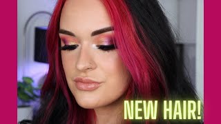 New Pink Hair! | Sunset Colored Eyeshadow Tutorial