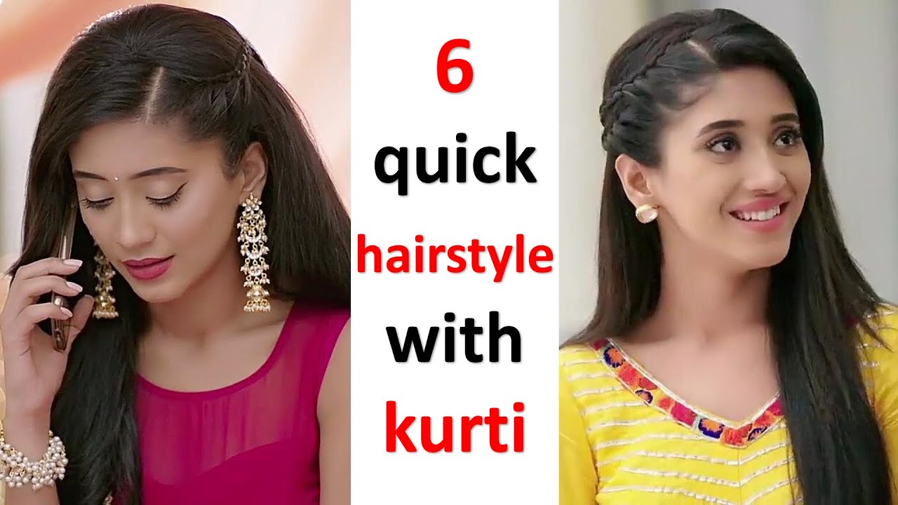 5 easy and quick hairstyle with kurti - YouTube