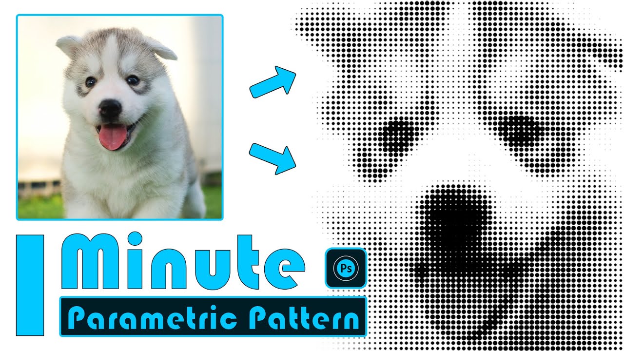 Create Parametric Pattern for A Husky in Photoshop - 1 Minute