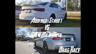 Audi Rs3 - Unitronic Stage 1 Vs Bmw M4 Drag Race