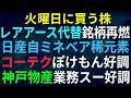 【あすの株相場】4月20日(月) レアアース代替関連再燃？ ミネベア・日産自・大同特殊・稀元素 / コーエーテクモ上方修正、ぽこあぽけもん今期好調 / 業務スーパー好調 / 光・ダイヤ・フィジAI好調