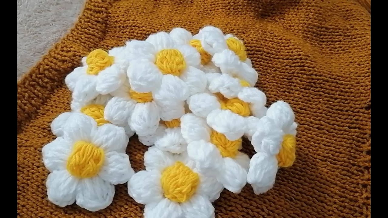 🌼🌼flor punto puff tejida a crochet súper fácil 🌼🌼