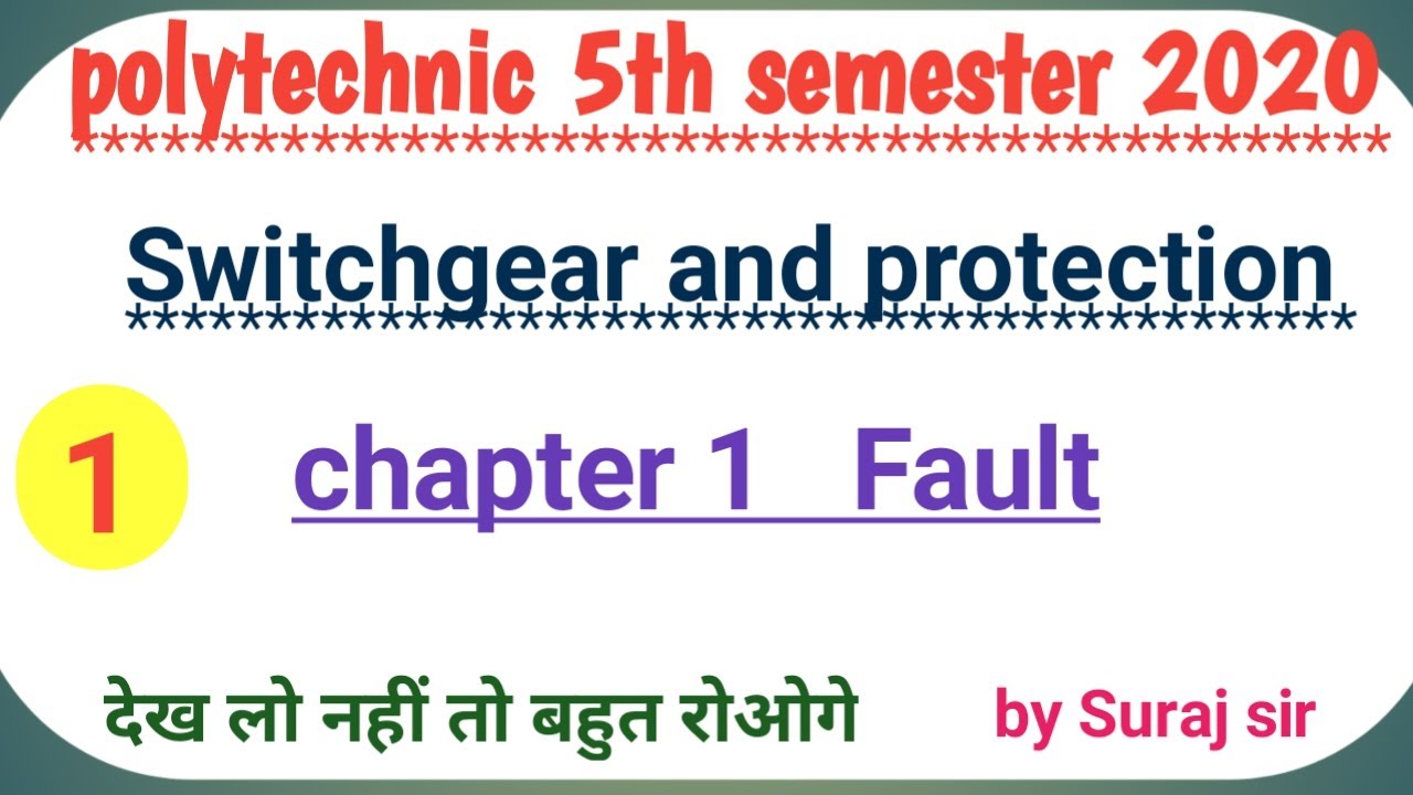 Switchgear and protection//chapter1 Fault in hindielectrical 5th