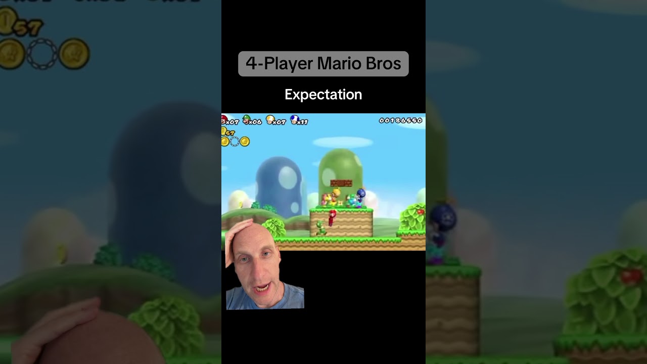 4-Player Mario: Expectation vs Reality