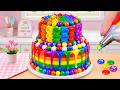Creamy Rainbow Cake Recipe 🌈 Best Yummy Miniature Rainbow Cake Decorating Ideas 🍉 How To Cake