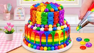 Creamy Rainbow Cake Recipe 🌈 Best Yummy Miniature Rainbow Cake Decorating Ideas 🍉 How To Cake