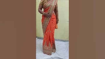 Broad border saree draping parfectly for beginners 😍✨💞#saree#sareedraping #trending #viral#ytshorts