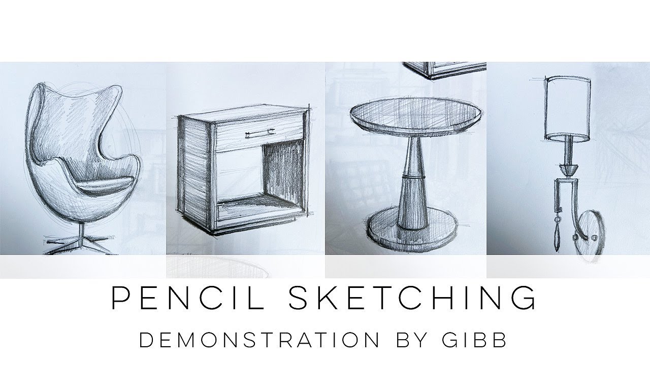 How to draw furniture sketches  beginner tutorial on the 4 basic forms and  shapes  YouTube