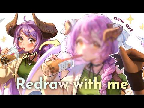 Redrawing My Old Art 2 Years Later °˖✧ Draw With Me ☁️ iPad asmr