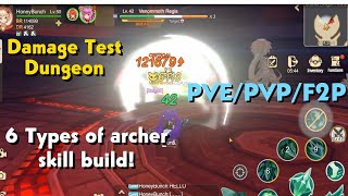 Draconia Saga - Archer skill build 6 Types of build Damage Test F2p Friendly screenshot 5
