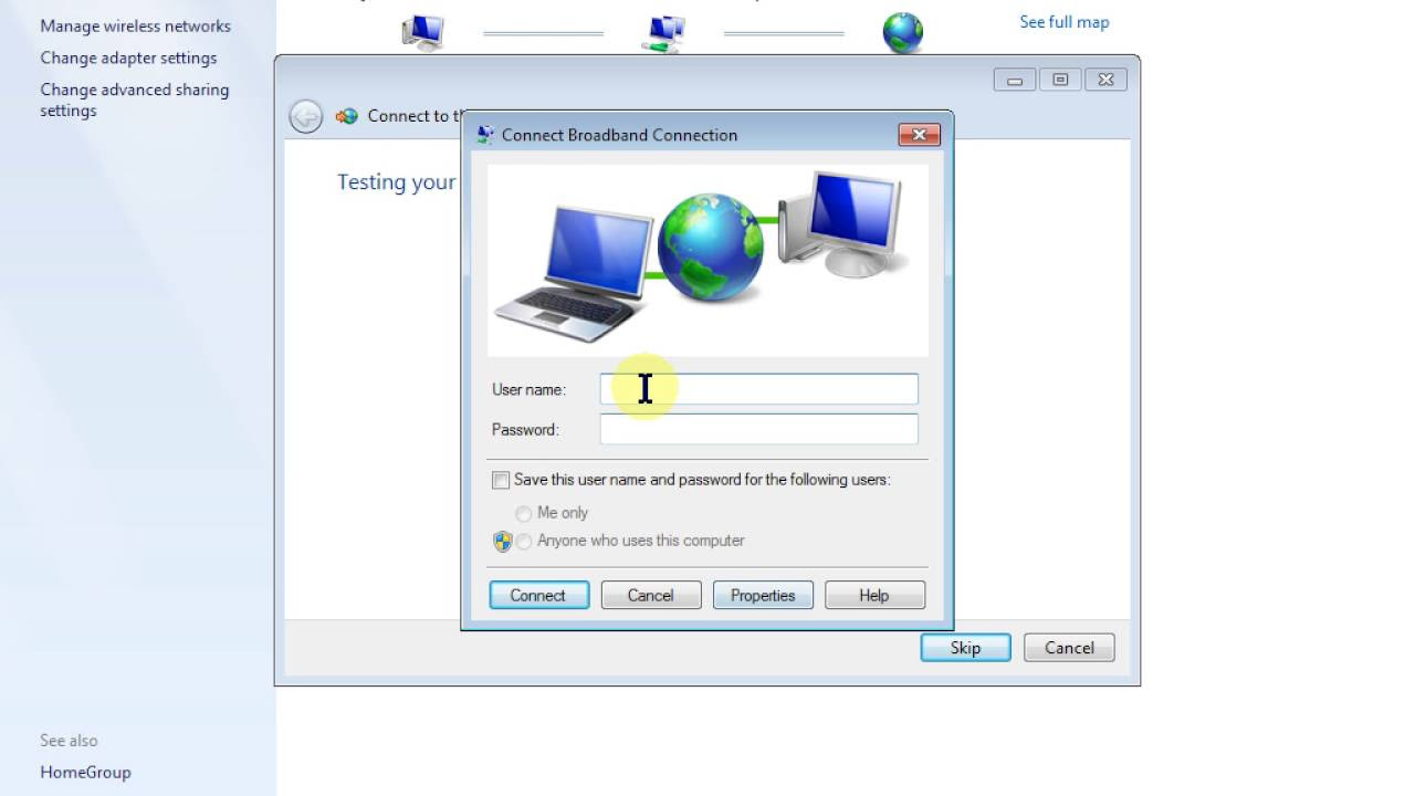 New Update How to setup broadband connection in win 7.
