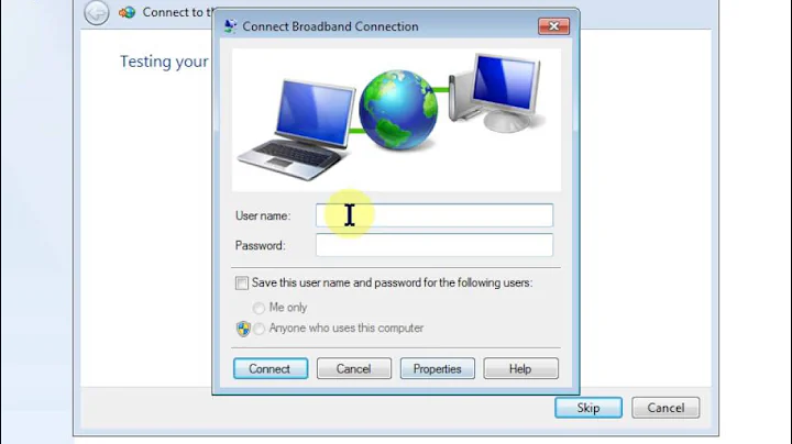 How to setup broadband connection in win 7.