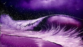 Literally EVERY SINGLE STEP - Crashing Wave Seascape #bobross #PaintWithJosh #paintingtutorial