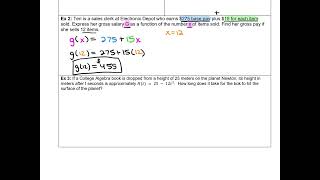 College Algebra - Topic 2.6 Evaluating Functions Part B