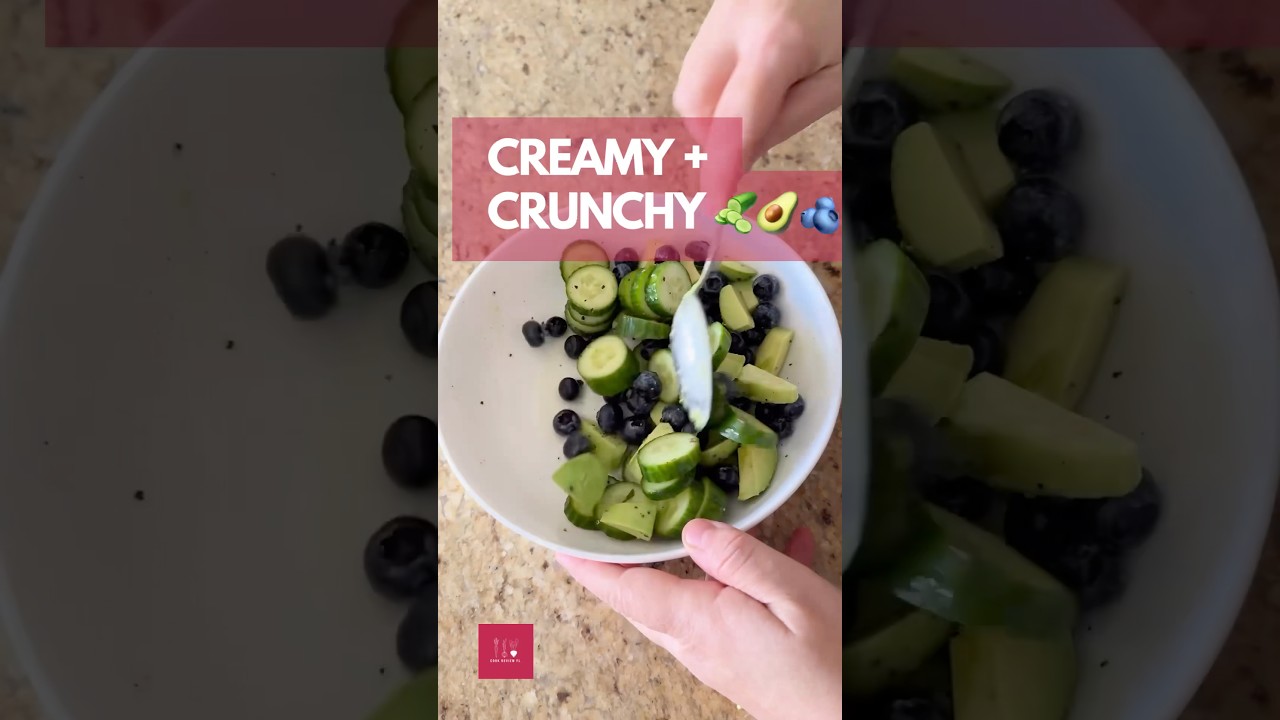Creamy Lemon Avocado Cucumber Salad 🥒🍋🥑 + Blueberry POP 😮‍💨 (Vegan + GF!)  