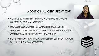 Ellakiya Lakshmi M Video Portfolio Imarticus Cibop 125