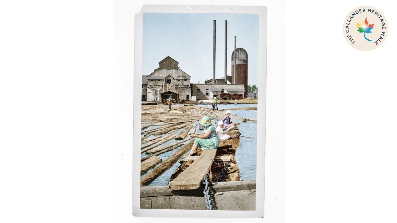 Ladies Fishing at the Log Booms Near John B. Smith Mill (Post-1934) | The Callander Heritage Walk